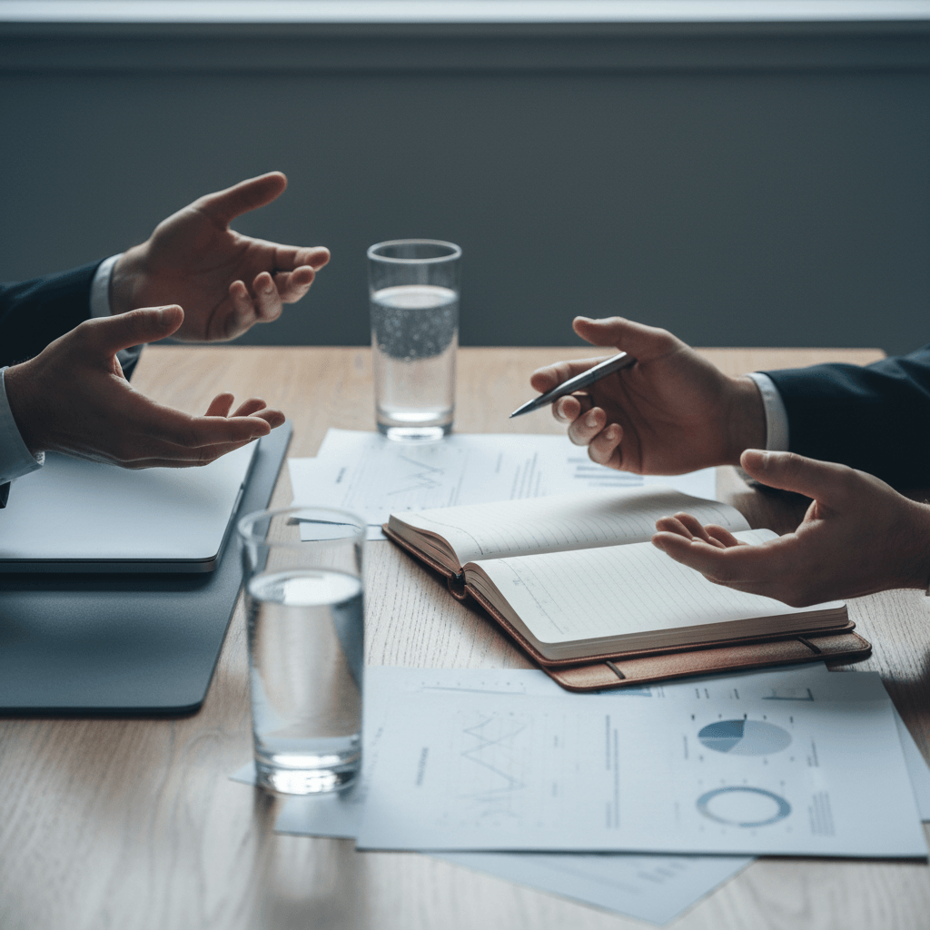 Séance individuelle de bilan de compétences avec consultant, échange autour d'un plan de carrière