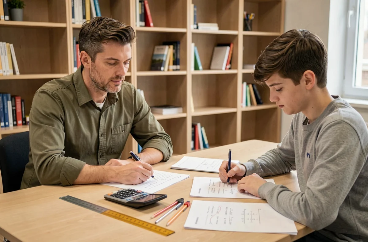 Tuteur de Complétude à Nantes accompagnant un élève dans ses exercices de mathématiques