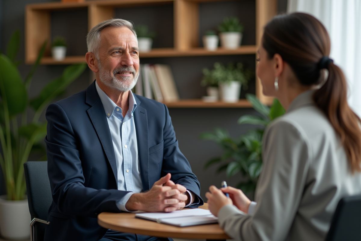 Executif en coaching avec une coach dans un bureau moderne