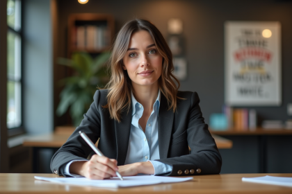 Femme en atelier de formation en coworking moderne