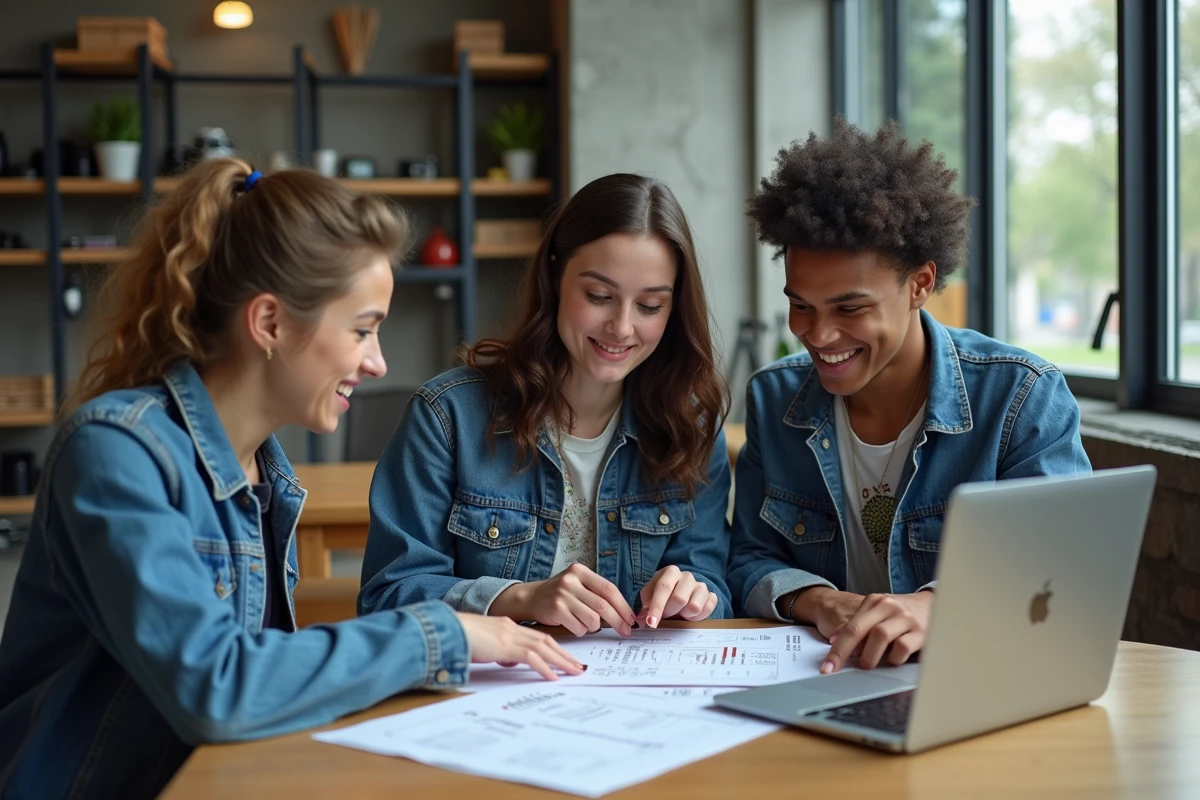 Groupe d'étudiants aux Gobelins Paris examinant les coûts et bourses des formations en image et photographie