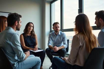 Groupe divers de professionnels en coaching en entreprise