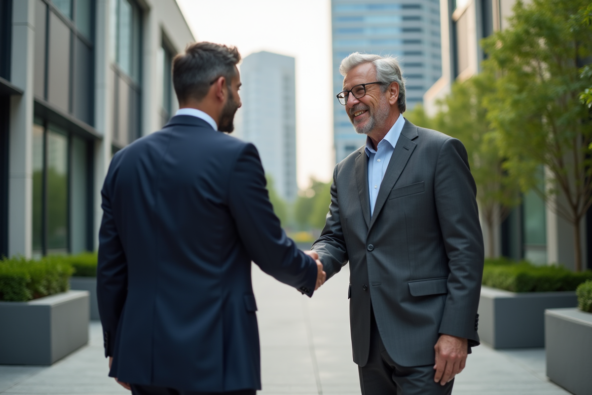 Mentor serrant la main d